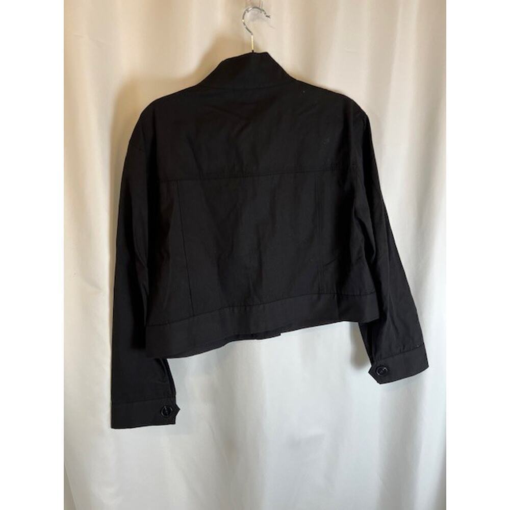 Vince Camuto Button Front Cropped Jacket Women's Black M MSRP $139 - Picture 3 of 9
